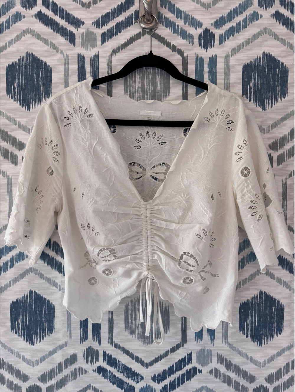 MOTHER Cream Cotton Top